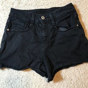 Frayed Arizona Jeans Black Shorts